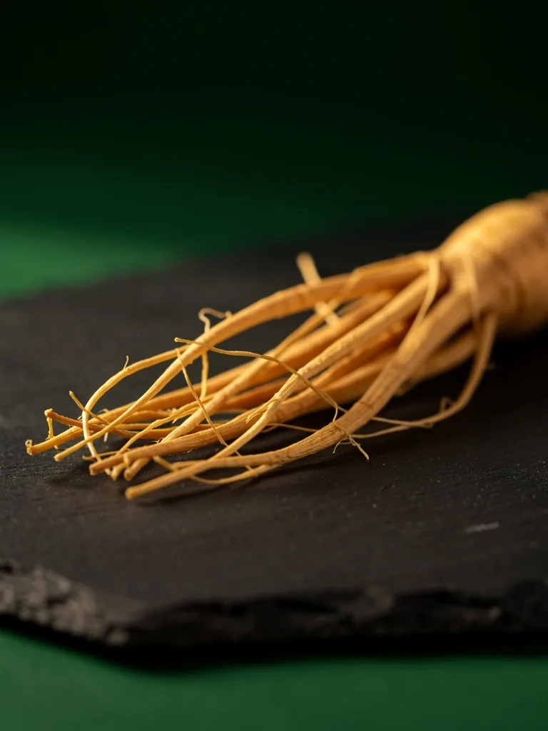 Ginseng root fibers macro photography
